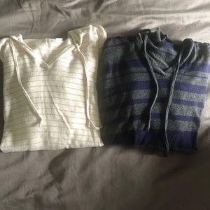 Two Medium maternity hooded sweatshirts